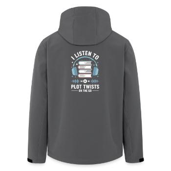 Hörbücher Plot Twists Buch Liebhaber Geschenk - Recycelte Männer Softshell-Jacke von Stanley/Stella - Anthrazit - Hinten - AI Model Male 185 light (185cm)