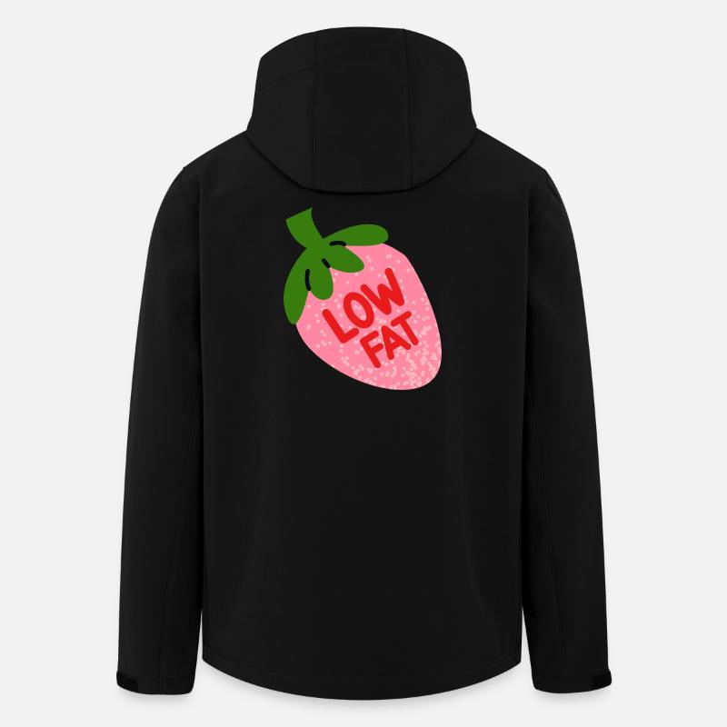 Low Fat Strawberry Funny Fruit Design - Men’s Recycled Softshell Jacket by Stanley/Stella - black