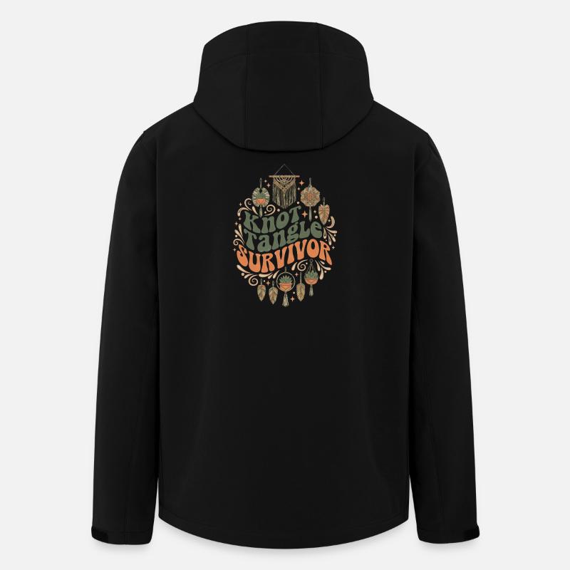 Knotenchaos überlebt | Makramee Boho - Recycelte Männer Softshell-Jacke von Stanley/Stella - Schwarz