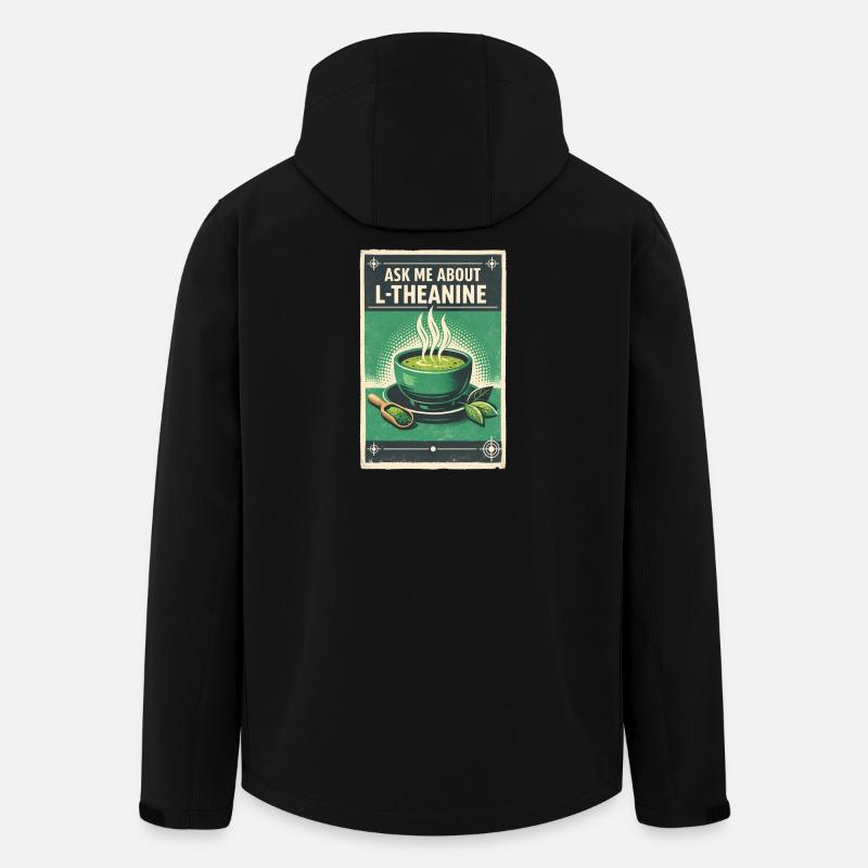 Demande-moi pour L-Théanine | Matcha Nerd - Veste softshell homme en polyester recyclé Stanley/Stella - noir