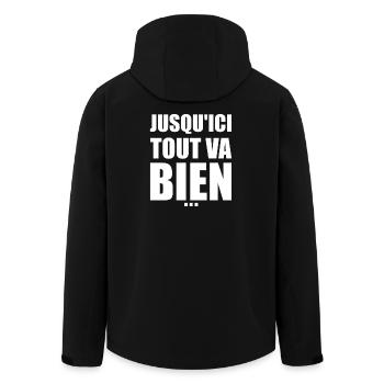 Jusqu’ici tout va bien - réplique culte - Veste softshell homme en polyester recyclé Stanley/Stella - noir - Dos - AI Model Male 185 light (185cm)