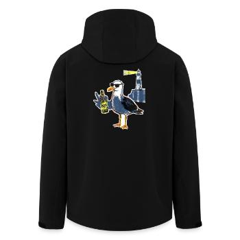 Cool Seagull Lighthouse Beer - Men’s Recycled Softshell Jacket by Stanley/Stella - black - Back - AI Model Male 185 light (185cm)