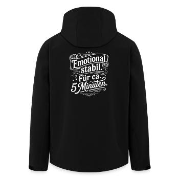 Emotional stabil für fünf Minuten - Recycelte Männer Softshell-Jacke von Stanley/Stella - Schwarz - Hinten - AI Model Male 185 light (185cm)