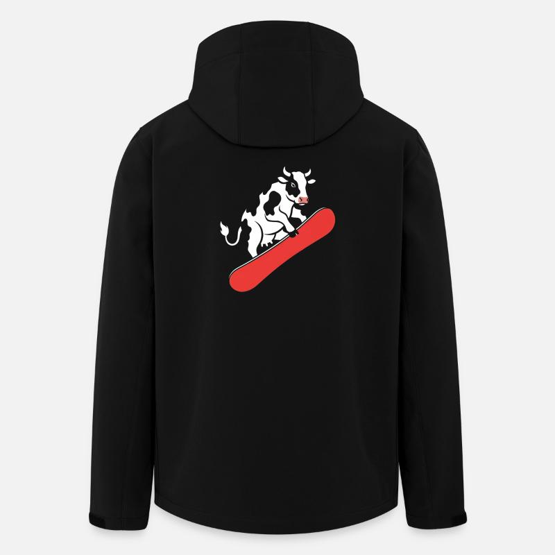 Kuh auf Skateboard - Recycelte Männer Softshell-Jacke von Stanley/Stella - Schwarz