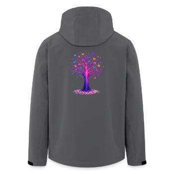 Papillons Arbre Nature Amoureux des papillons - Veste softshell homme en polyester recyclé Stanley/Stella - noir - Dos - AI Model Male 185 light (185cm)