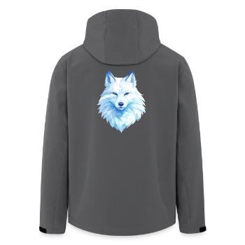 Polygon Wolf Eis Blau– Modern Art - Recycelte Männer Softshell-Jacke von Stanley/Stella - Schwarz - Hinten - AI Model Male 185 light (185cm)