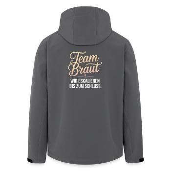 Team Braut Wir Eskalieren Crew Squad JGA Frauen - Recycelte Männer Softshell-Jacke von Stanley/Stella - Anthrazit - Hinten - AI Model Male 185 light (185cm)