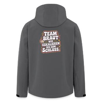 Team Braut Wir Eskalieren Crew Squad JGA Frauen - Recycelte Männer Softshell-Jacke von Stanley/Stella - Anthrazit - Hinten - AI Model Male 185 light (185cm)