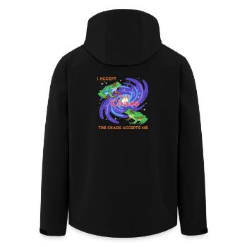 Chaos Frogs: Vortex of Color - Men’s Recycled Softshell Jacket by Stanley/Stella - black - Back - AI Model Male 185 light (185cm)