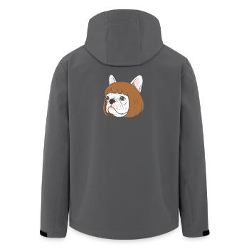 Bulldog Bobhaar Cartoon - Recycelte Männer Softshell-Jacke von Stanley/Stella - Anthrazit - Hinten - AI Model Male 185 light (185cm)