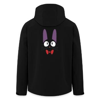 Chat Jiji noir mignon avec nœud papillon rouge - Veste softshell homme en polyester recyclé Stanley/Stella - noir - Dos - AI Model Male 185 light (185cm)