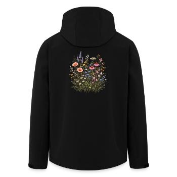 Wildflowers Flowers Flowers Natural Botanical Garden - Men’s Recycled Softshell Jacket by Stanley/Stella - black - Back - AI Model Male 185 light (185cm)