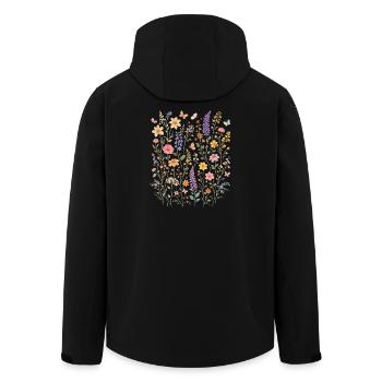 Wildflowers Flowers Flowers Natural Botanical Garden - Men’s Recycled Softshell Jacket by Stanley/Stella - black - Back - AI Model Male 185 light (185cm)