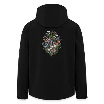 Wildflowers Flowers Flowers Natural Botanical Garden - Men’s Recycled Softshell Jacket by Stanley/Stella - black - Back - AI Model Male 185 light (185cm)