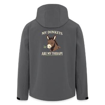 Donkey Lover Donkey Funny Donkey Farm Animal - Men’s Recycled Softshell Jacket by Stanley/Stella - anthracite - Back - AI Model Male 185 light (185cm)