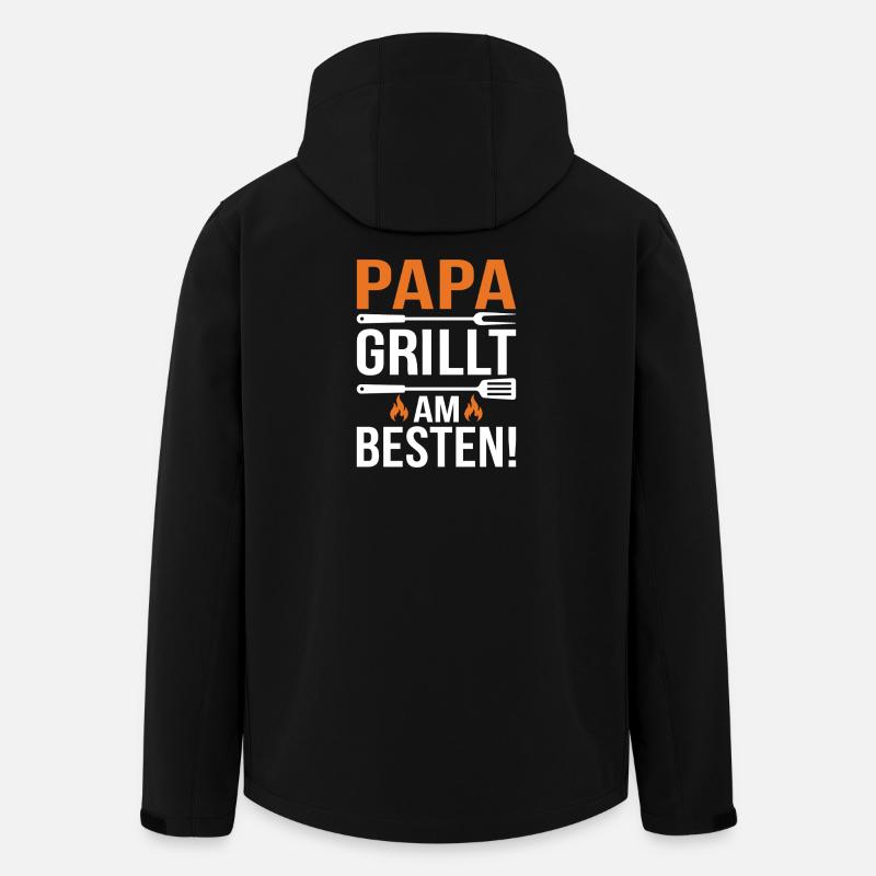 Papa Grillt Am Besten - Recycelte Männer Softshell-Jacke von Stanley/Stella - Schwarz