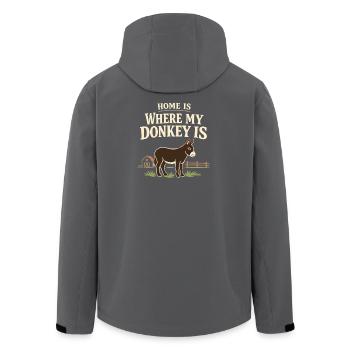 Donkey Lover Donkey Funny Donkey Farm Animal - Men’s Recycled Softshell Jacket by Stanley/Stella - anthracite - Back - AI Model Male 185 light (185cm)