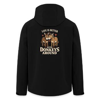 Amant des ânes Âne Animal drôle d’âne - Veste softshell homme en polyester recyclé Stanley/Stella - noir - Dos - AI Model Male 185 light (185cm)