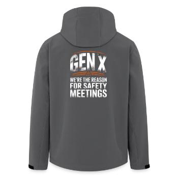 Réunions de sécurité de la génération X disant - Veste softshell homme en polyester recyclé Stanley/Stella - charbon - Dos - AI Model Male 185 light (185cm)