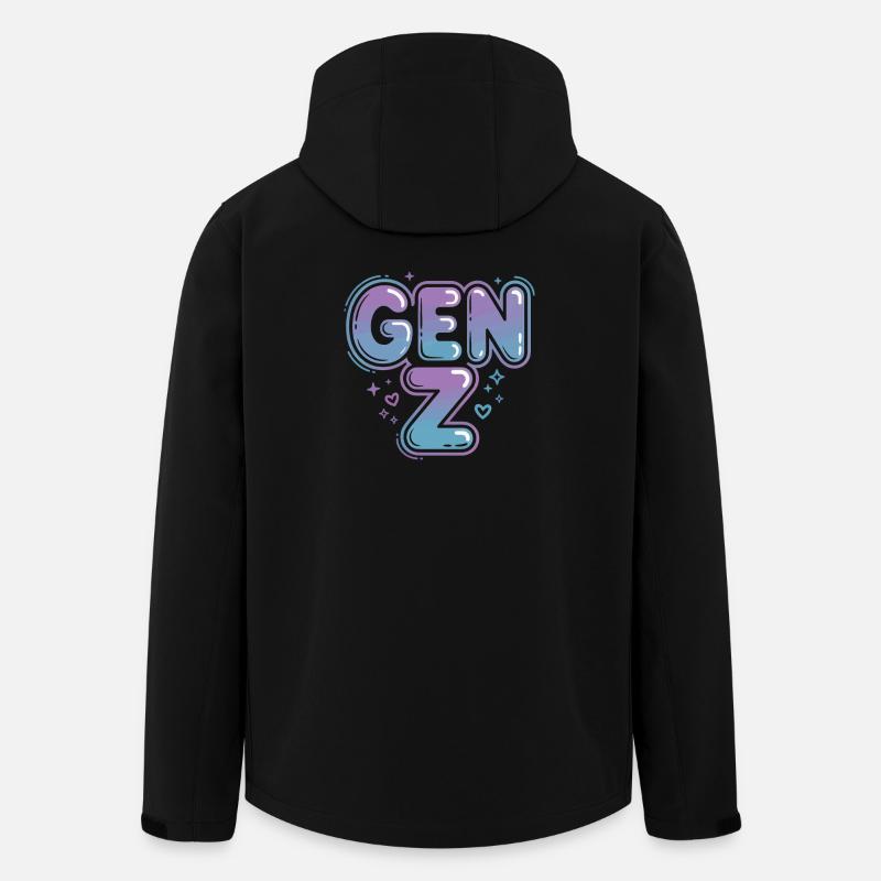 Gen Z Gradient Font Design - Men’s Recycled Softshell Jacket by Stanley/Stella - black