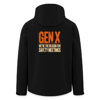 Gen X: Grund für Sicherheitsmeetings - Recycelte Männer Softshell-Jacke von Stanley/Stella - Schwarz - Hinten - AI Model Male 185 light (185cm)