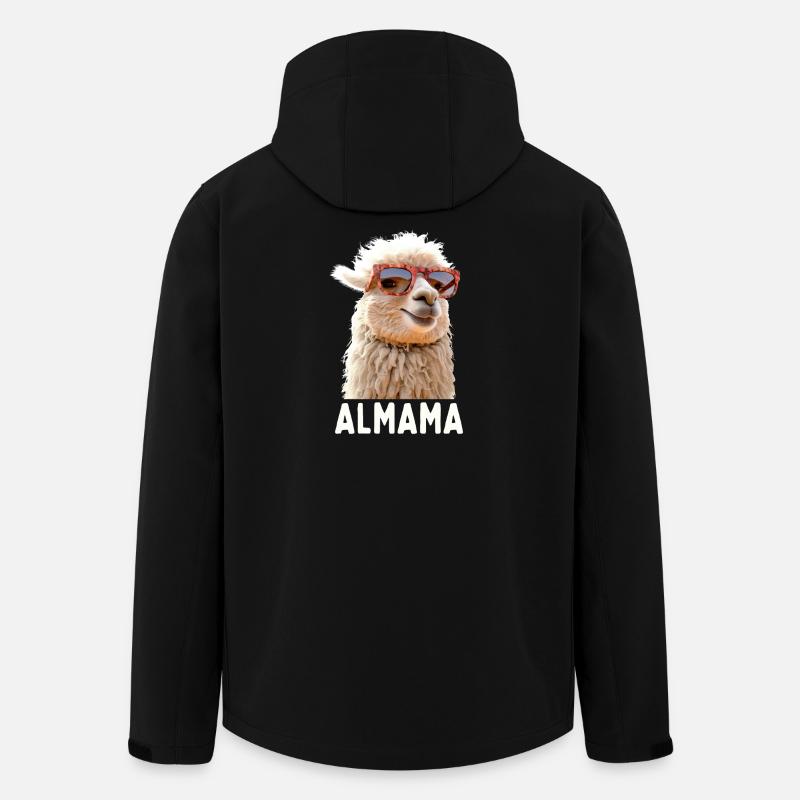 Almama Söt alpacka Mamma Mors dag Llama Mamma Mamma - Softshelljacka herr i återvunnen polyester Stanley/Stella - svart