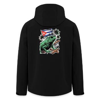 Kuba Chamäleon Palmen - Recycelte Männer Softshell-Jacke von Stanley/Stella - Schwarz - Hinten - AI Model Male 185 light (185cm)