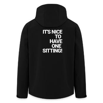 It's nice to have one sitting - bavarian english - Men’s Recycled Softshell Jacket by Stanley/Stella - black - Back - AI Model Male 185 light (185cm)