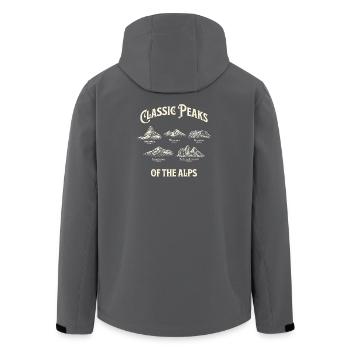 Classic Peaks of the Alps Vintage Mountains - Men’s Recycled Softshell Jacket by Stanley/Stella - anthracite - Back - AI Model Male 185 light (185cm)
