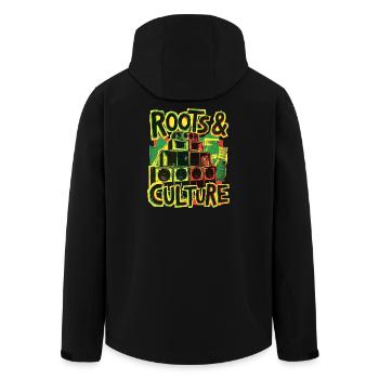 Roots Reggae Dub - Recycelte Männer Softshell-Jacke von Stanley/Stella - Schwarz - Hinten - AI Model Male 185 light (185cm)