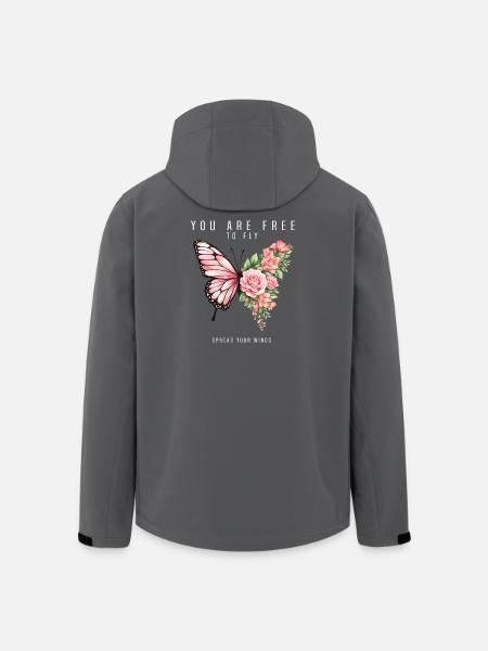 Inspiring butterfly fan graphic - Men’s Recycled Softshell Jacket by Stanley/Stella - black