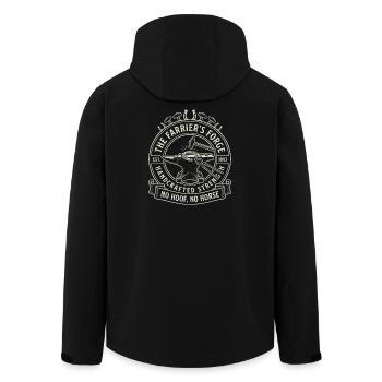 The Farrier's Forge - No Hoof No Horse Craft - Men’s Recycled Softshell Jacket by Stanley/Stella - black - Back - AI Model Male 185 light (185cm)