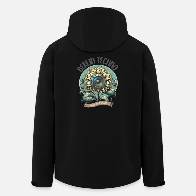 Berlin Techno - Amour et Beats - Veste softshell homme en polyester recyclé Stanley/Stella - noir