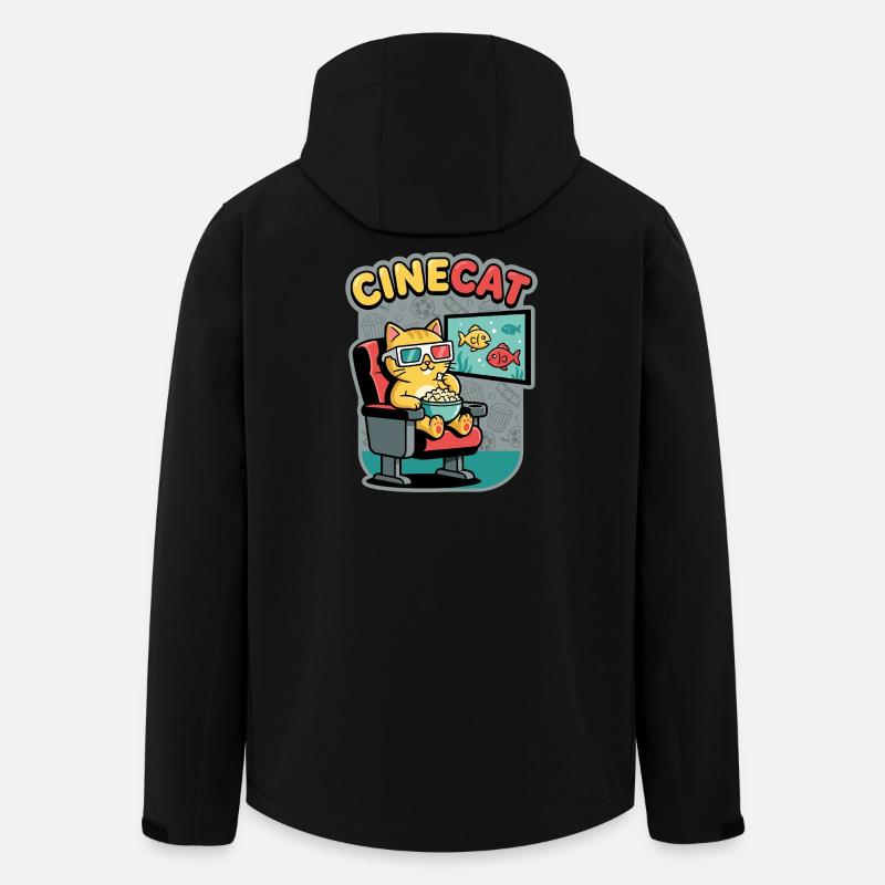 CineKat Kino-Katze Popcorn - Recycelte Männer Softshell-Jacke von Stanley/Stella - Schwarz