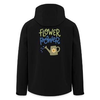 Conception d’arrosoirs de jardinage mignons Flower Power - Veste softshell homme en polyester recyclé Stanley/Stella - noir - Dos - AI Model Male 185 light (185cm)