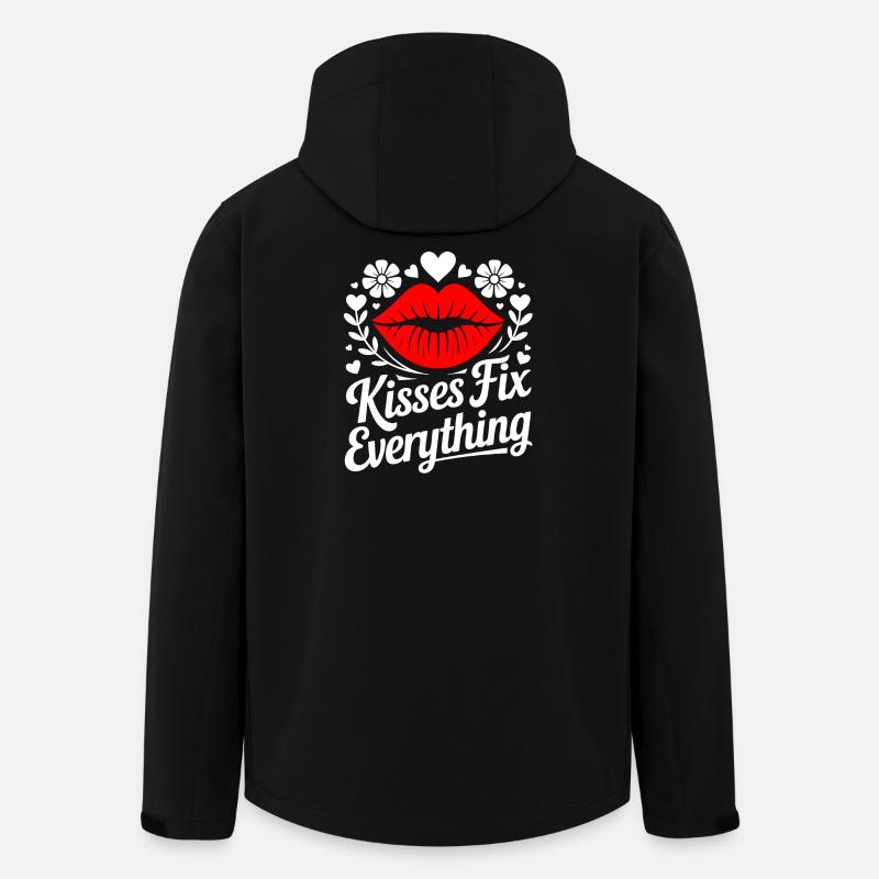 Kisses heal everything - Men’s Recycled Softshell Jacket by Stanley/Stella - black