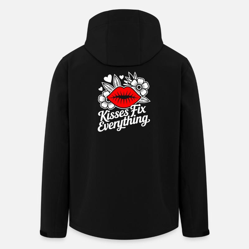 Les baisers guérissent tout - Veste softshell homme en polyester recyclé Stanley/Stella - noir