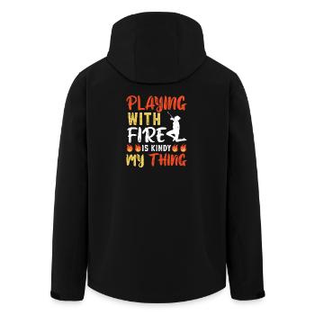 Dancing Vortex Dance School Fire Stick Dancer - Men’s Recycled Softshell Jacket by Stanley/Stella - black - Back - AI Model Male 185 light (185cm)