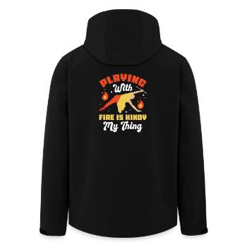 Dancing Vortex Dance School Fire Stick Dancer - Men’s Recycled Softshell Jacket by Stanley/Stella - black - Back - AI Model Male 185 light (185cm)