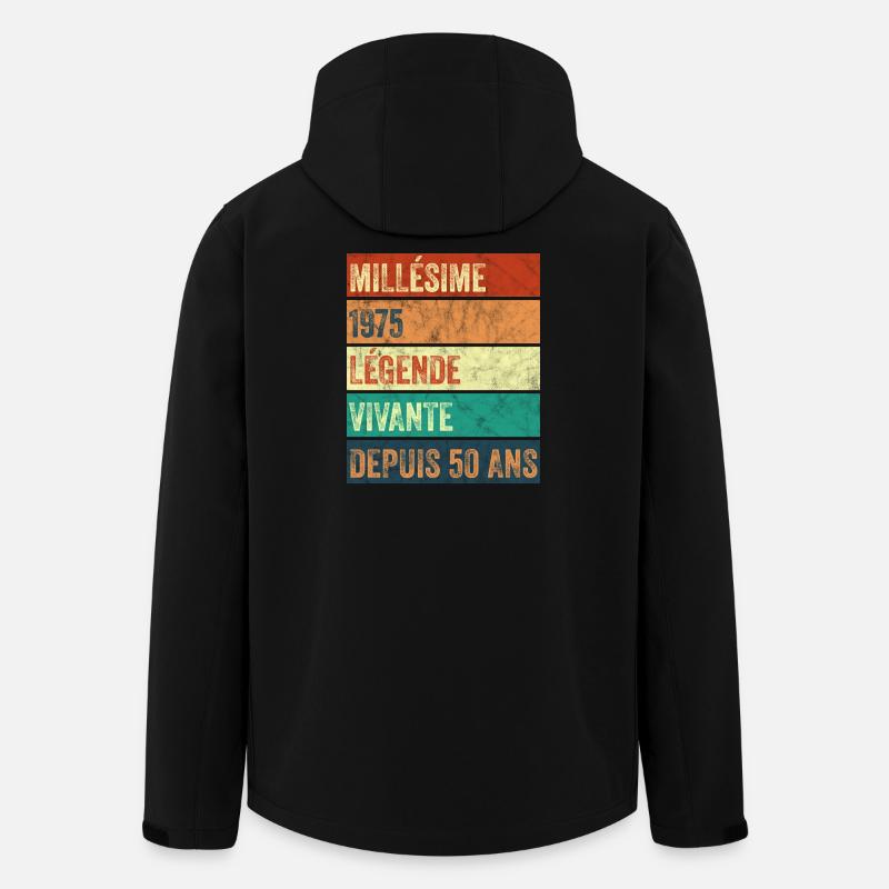 Millésime 1975 Légende - Veste softshell homme en polyester recyclé Stanley/Stella - noir