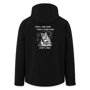 Katzenbesitzer Humor Katzenlogik Lustiges Katzen - Recycelte Männer Softshell-Jacke von Stanley/Stella - Schwarz - Hinten - AI Model Male 185 light (185cm)