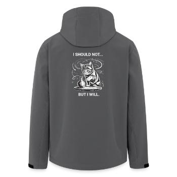 Cat Owners Humor Cat Logic Funny Cats - Men’s Recycled Softshell Jacket by Stanley/Stella - anthracite - Back - AI Model Male 185 light (185cm)