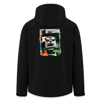 Lustiger Otter - Recycelte Männer Softshell-Jacke von Stanley/Stella - Schwarz - Hinten - AI Model Male 185 light (185cm)