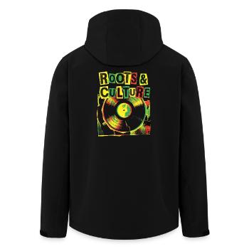 Roots And Culture Reggae - Recycelte Männer Softshell-Jacke von Stanley/Stella - Schwarz - Hinten - AI Model Male 185 light (185cm)