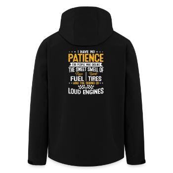 Racing Loud Engines No Patience Funny Spruch - Men’s Recycled Softshell Jacket by Stanley/Stella - black - Back - AI Model Male 185 light (185cm)