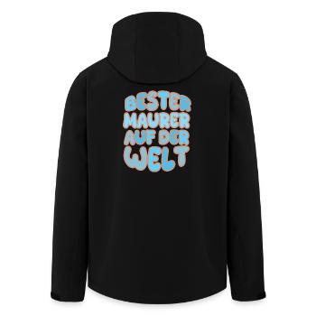 Geschenk für Maurer - Recycelte Männer Softshell-Jacke von Stanley/Stella - Schwarz - Hinten - AI Model Male 185 light (185cm)