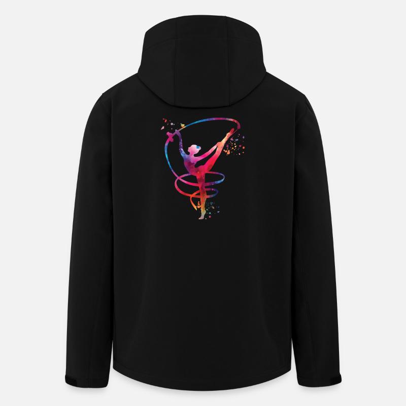 Gymnast With Band Rhythmic Gymnastics - Men’s Recycled Softshell Jacket by Stanley/Stella - black