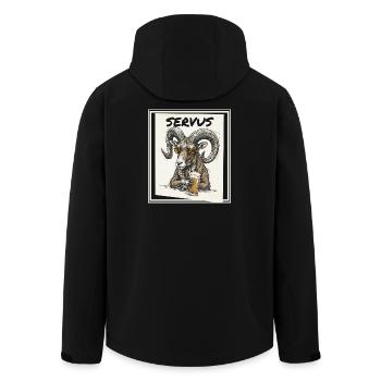 Beer mouflon - Men’s Recycled Softshell Jacket by Stanley/Stella - black - Back - AI Model Male 185 light (185cm)