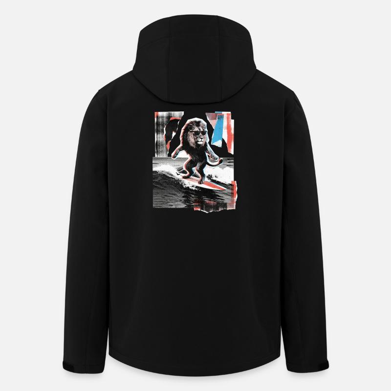 Surfer Löwe - Recycelte Männer Softshell-Jacke von Stanley/Stella - Schwarz