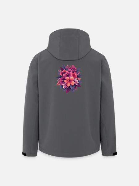 Tropical hibiscus flowers - Men’s Recycled Softshell Jacket by Stanley/Stella - black